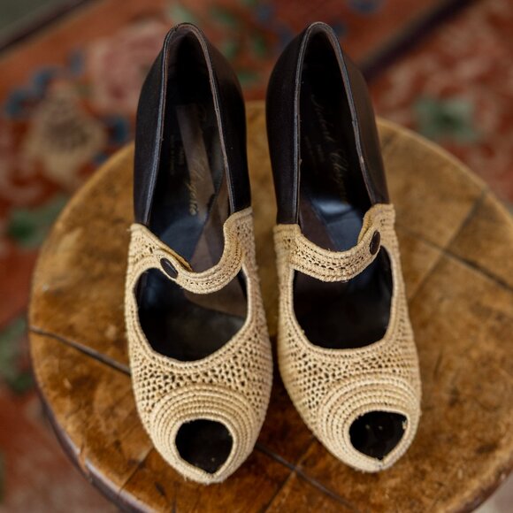 Clergerie Paris Crochet Raffia Mary Jane Heels – Size 39 (US 8.5–9) - Picture 5 of 15